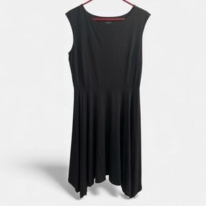 Ann Taylor Petite Black Sleeveless Dress 12P Classic Career Midi